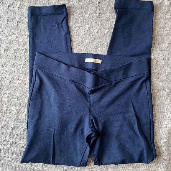 Active USA Women’s Navy Blue Ponte Leggings Sz L​ - Picture 1 of 8